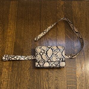 MANGO Snakeskin Belt Bag